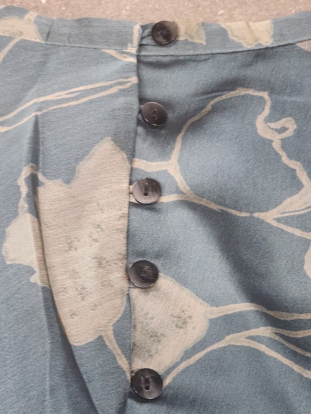 Vintage 90s Ann Taylor Blue Floral Button Front Skirt Size 12 - Picture 8 of 14